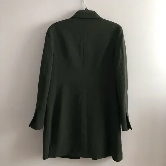 VTG 80s 90s Gianfranco Ferre Mid Length Wool Coat Green Sz 42 US S/M Office Prep